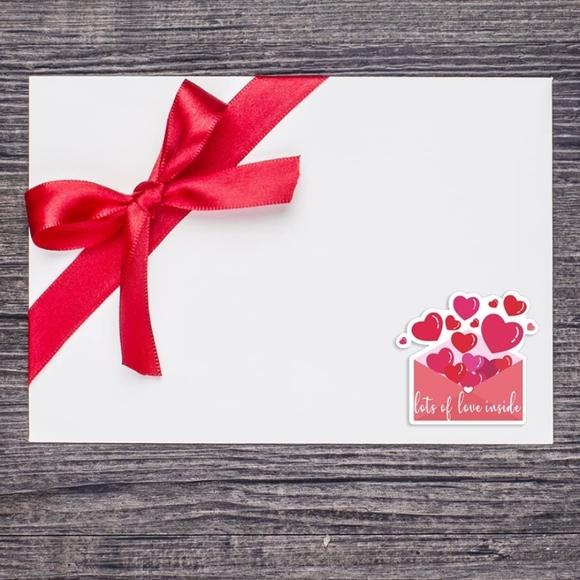 60 Ct. 1.5'' Lots of Love Inside Thank You Stickers - Picture 2 of 6